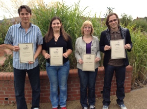 Careers Center staff from the university with their certificates.